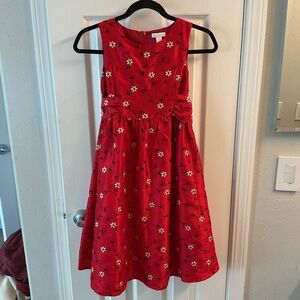 Charter Club Red Floral embroidered Kids Dress fully lined zipper closure 10